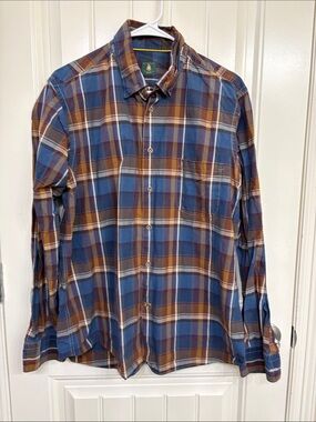 Robert Talbott Blue & Brown Plaid Button-Down Shirt